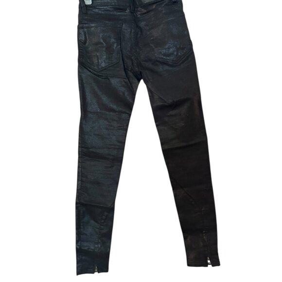 AllSaints Womens Black Coated Skinny Jeans Size 28 - Picture 2 of 5